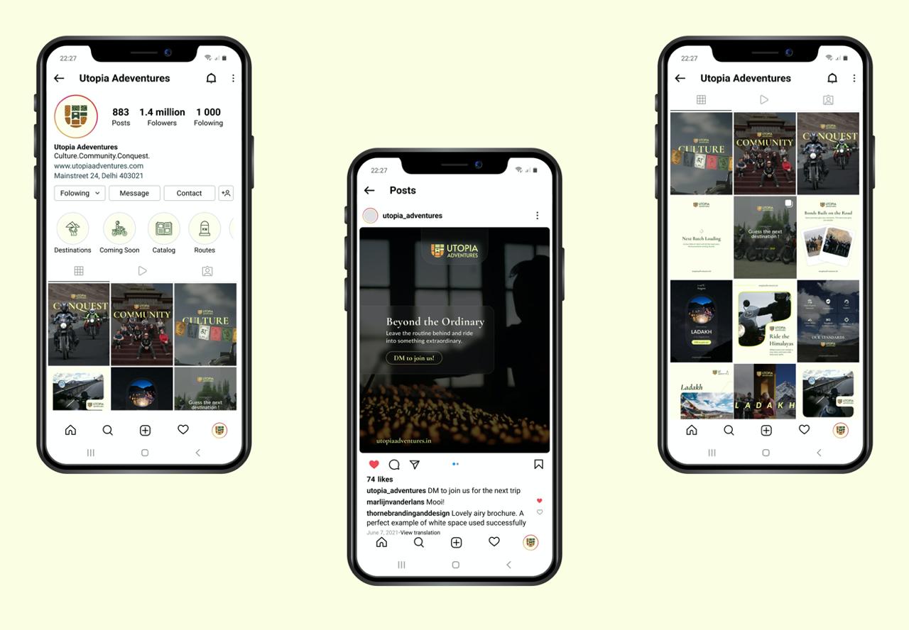Presencia social de Utopia Adventures en móvil